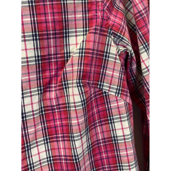 Vineyard Vines Plaid Popover Shirt Women's 2 Pink Preppy Cotton Classic - Picture 5 of 7
